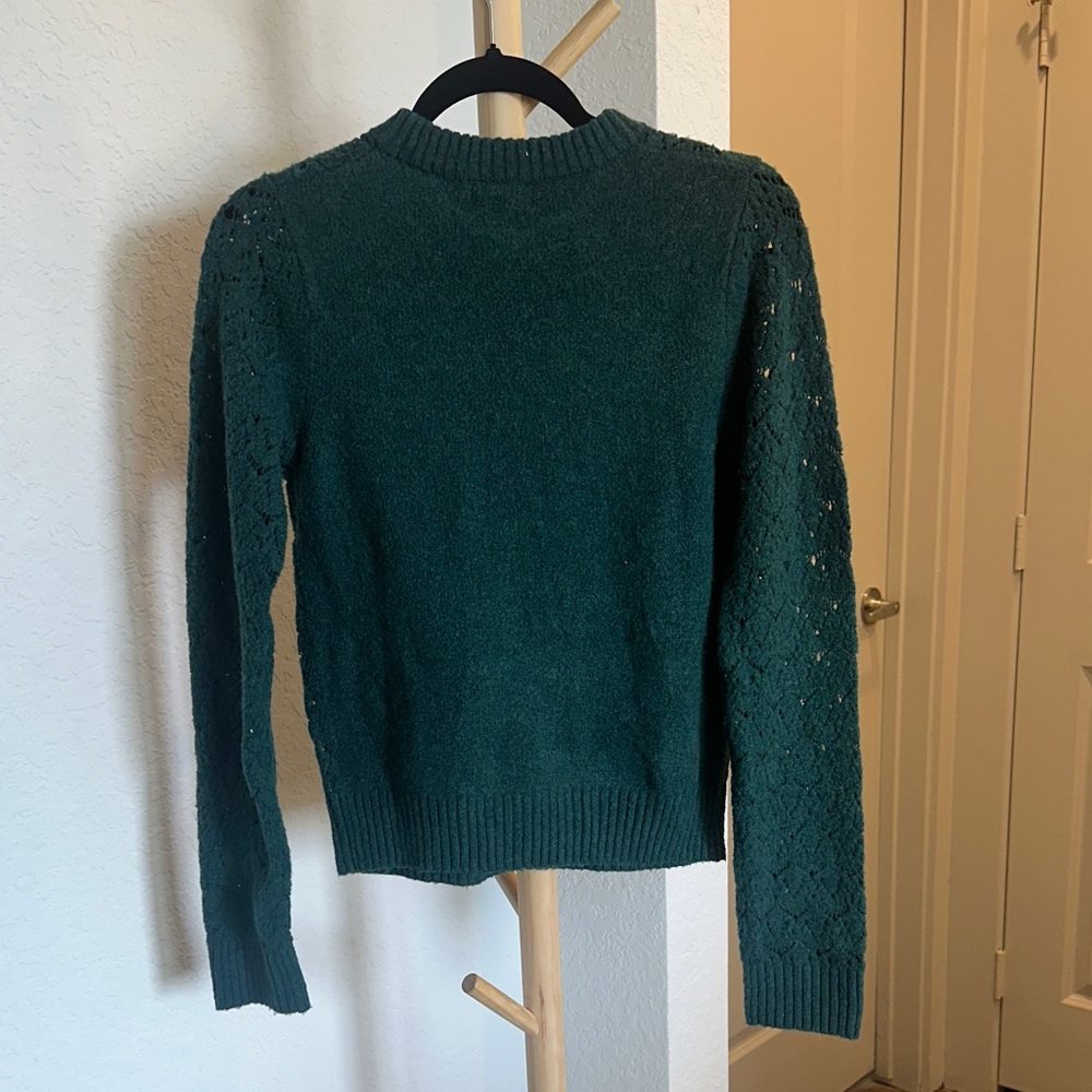 Universal Thread Forest Green Openwork Crewneck S… - image 2